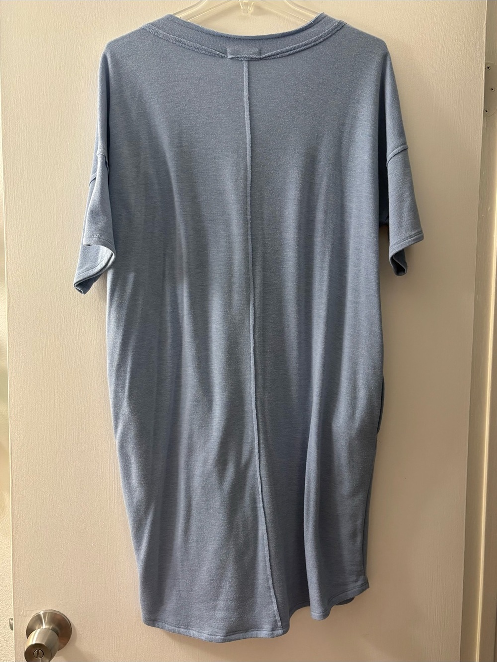 Cherish Women's Raw Edge Blue T Shirt Dress Size Medium - Picture 6 of 6